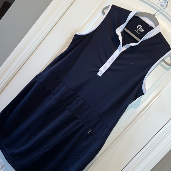 Navy ZYIA tennis golf athleisure dress sporty preppy country club size XL - Picture 12 of 12